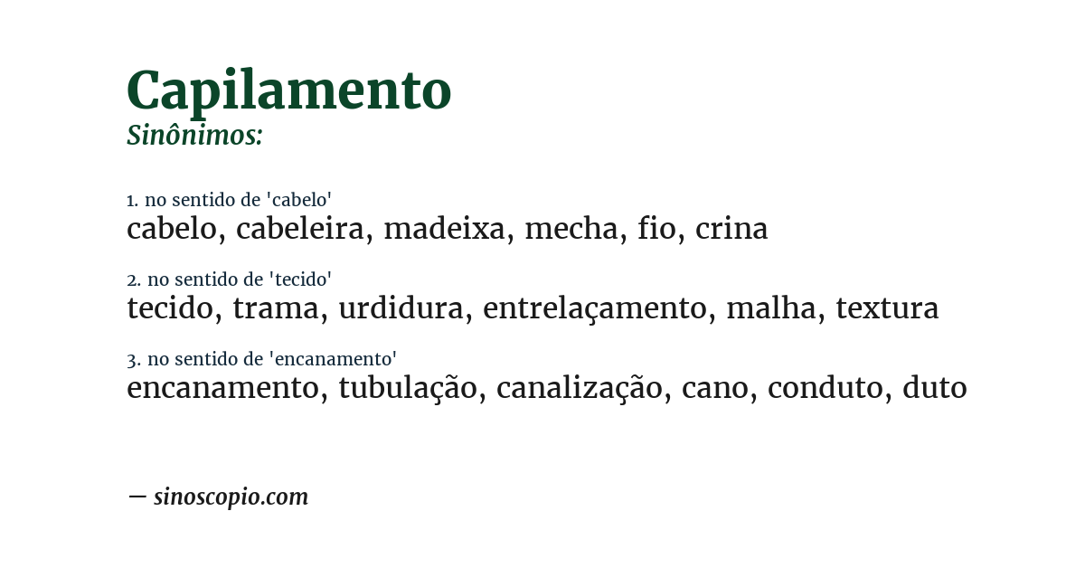 Sinônimo de capilamento