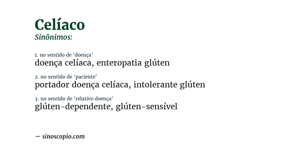 Sinônimo de celíaco