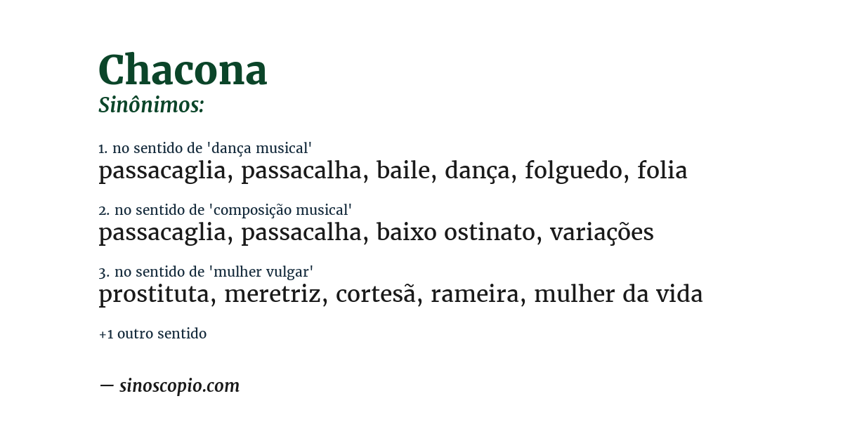 Sinônimo de chacona