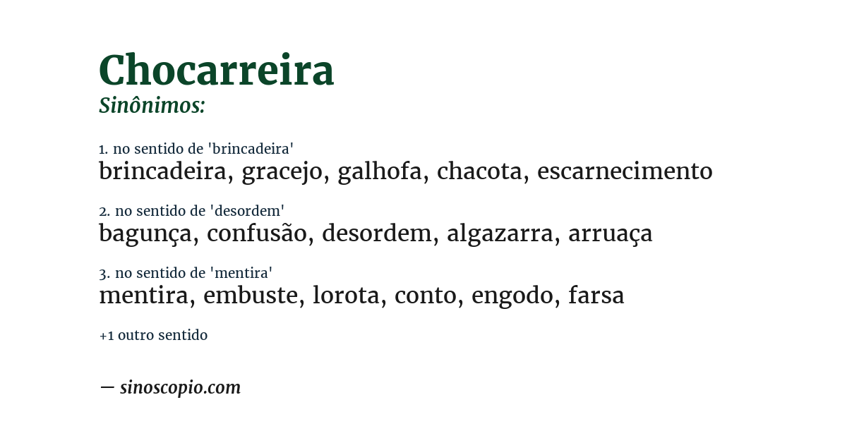 Sinônimo de chocarreira