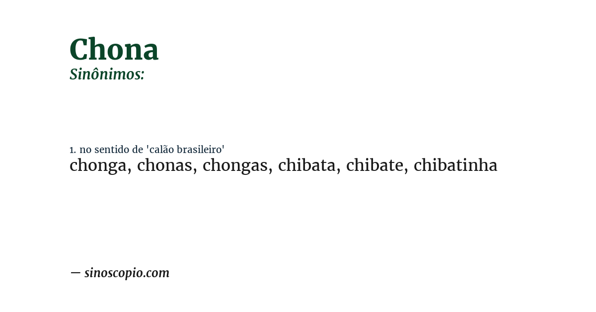 Sinônimo de chona