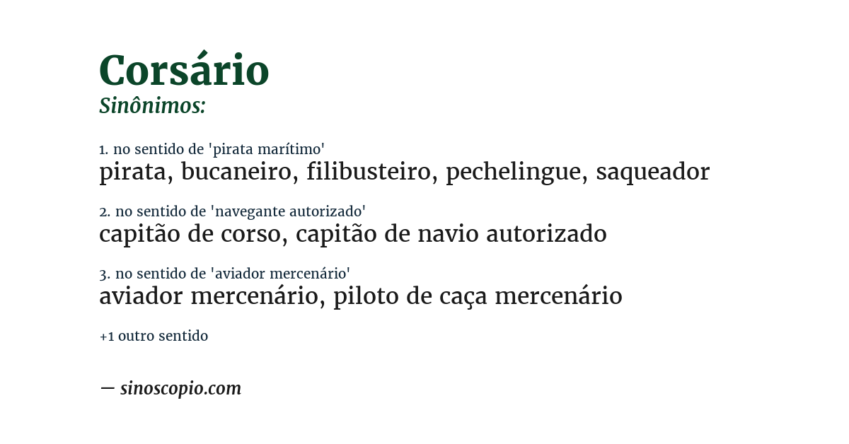 Sinônimo de corsário