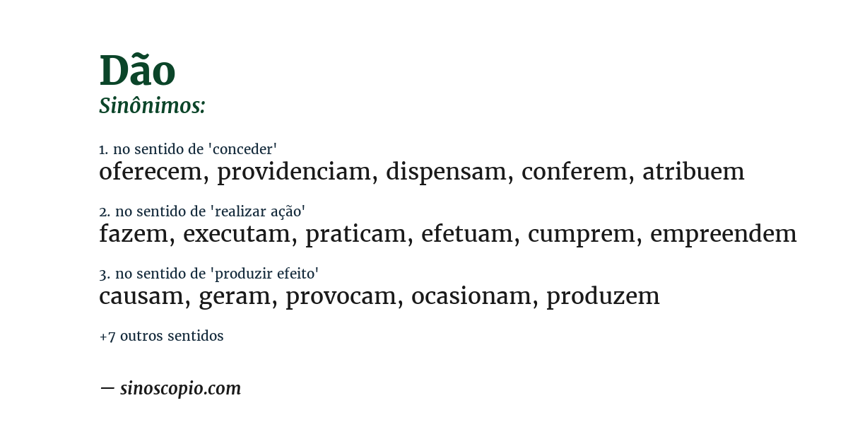 Sinônimo de dão