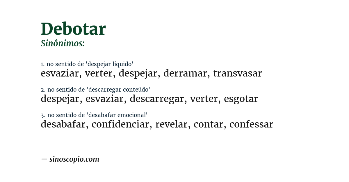 Sinônimo de debotar