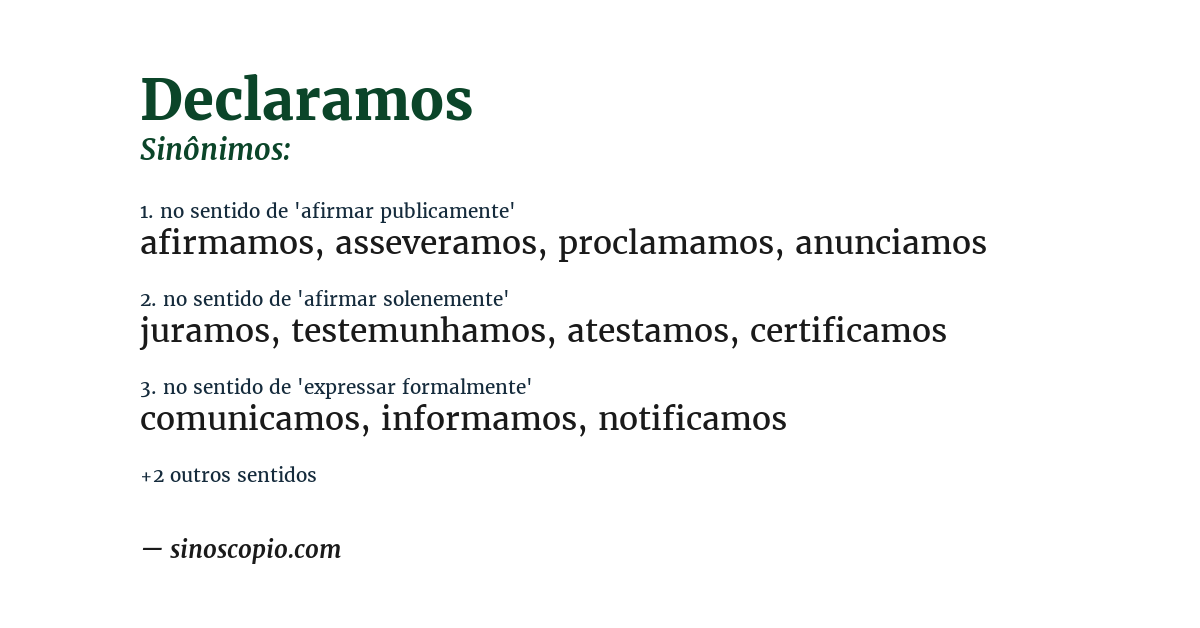 Sinônimo de declaramos