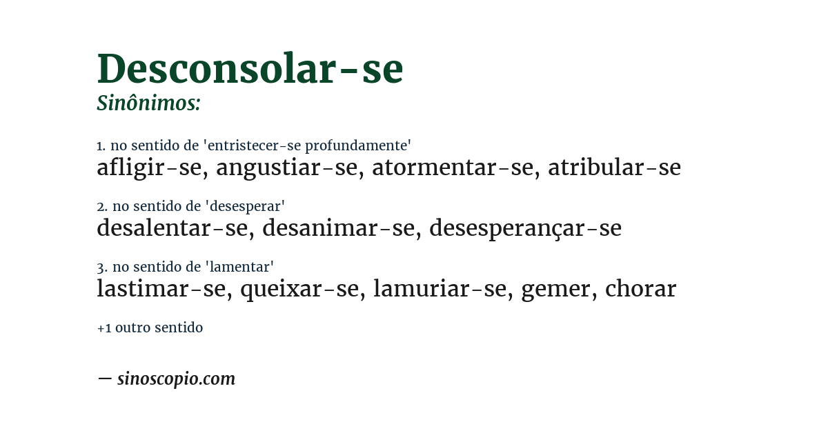 Sinônimo de desconsolar-se
