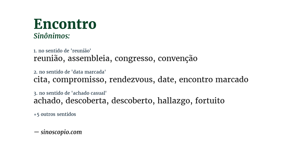 Sinônimo de encontro