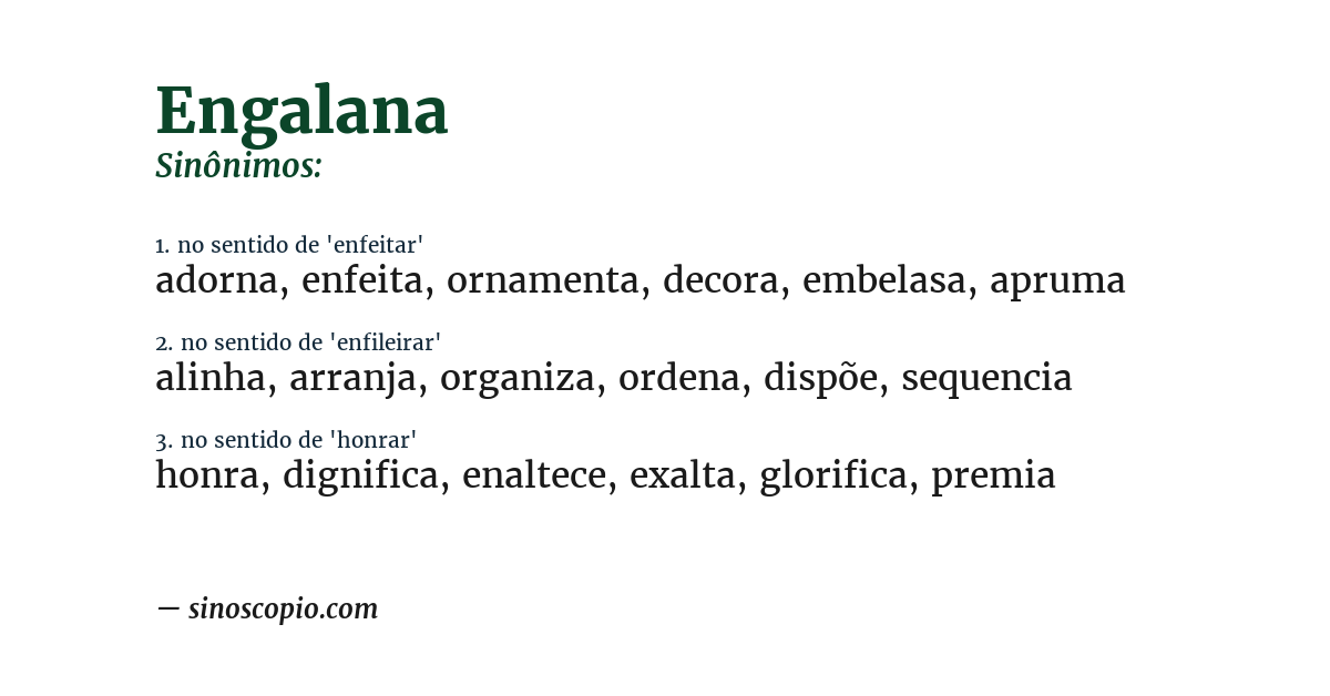 Sinônimo de engalana
