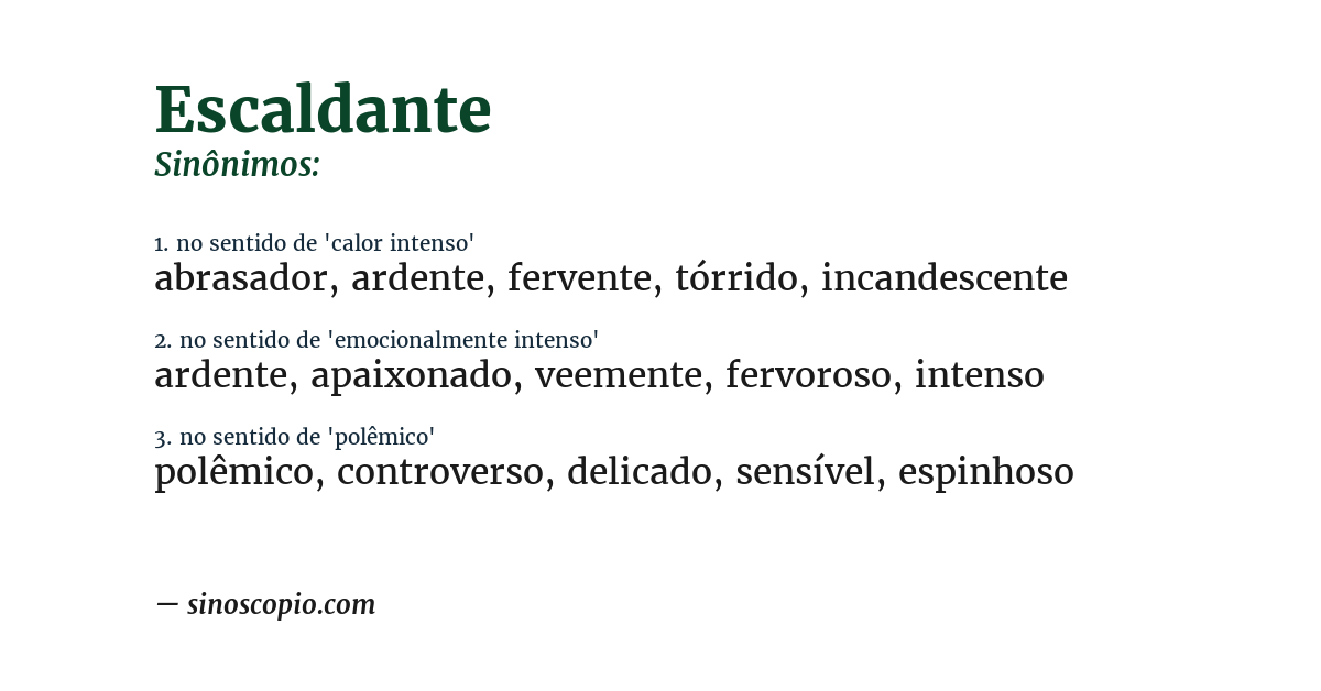 Sinônimo de escaldante