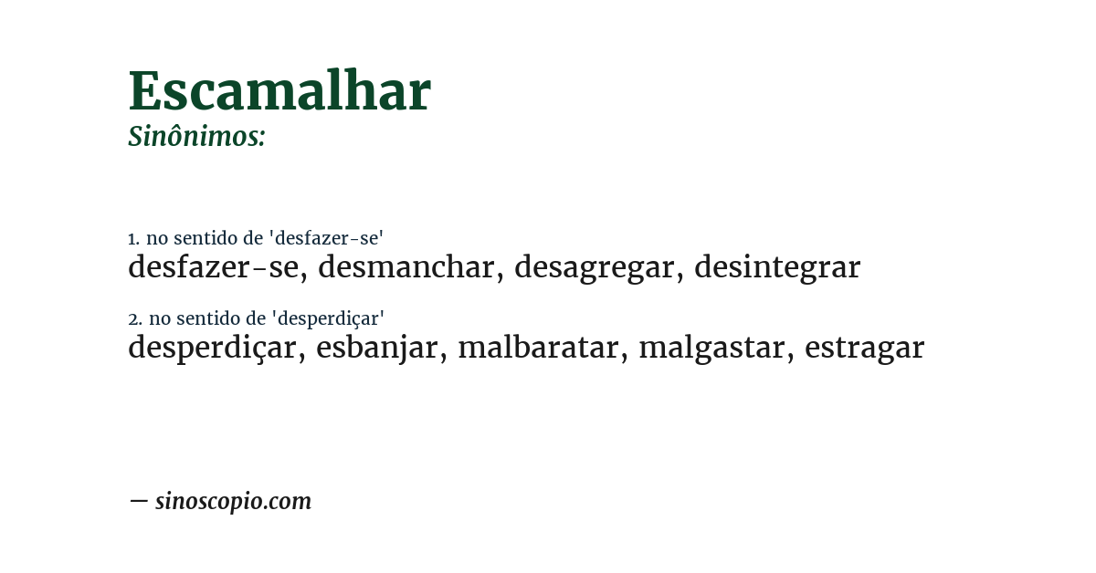 Sinônimo de escamalhar
