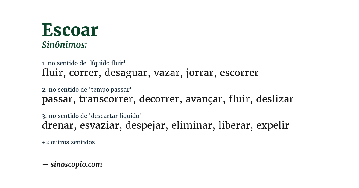 Sinônimo de escoar