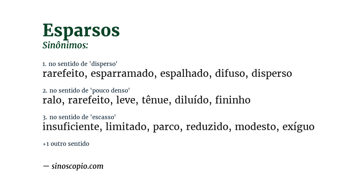 Sinônimo de esparsos