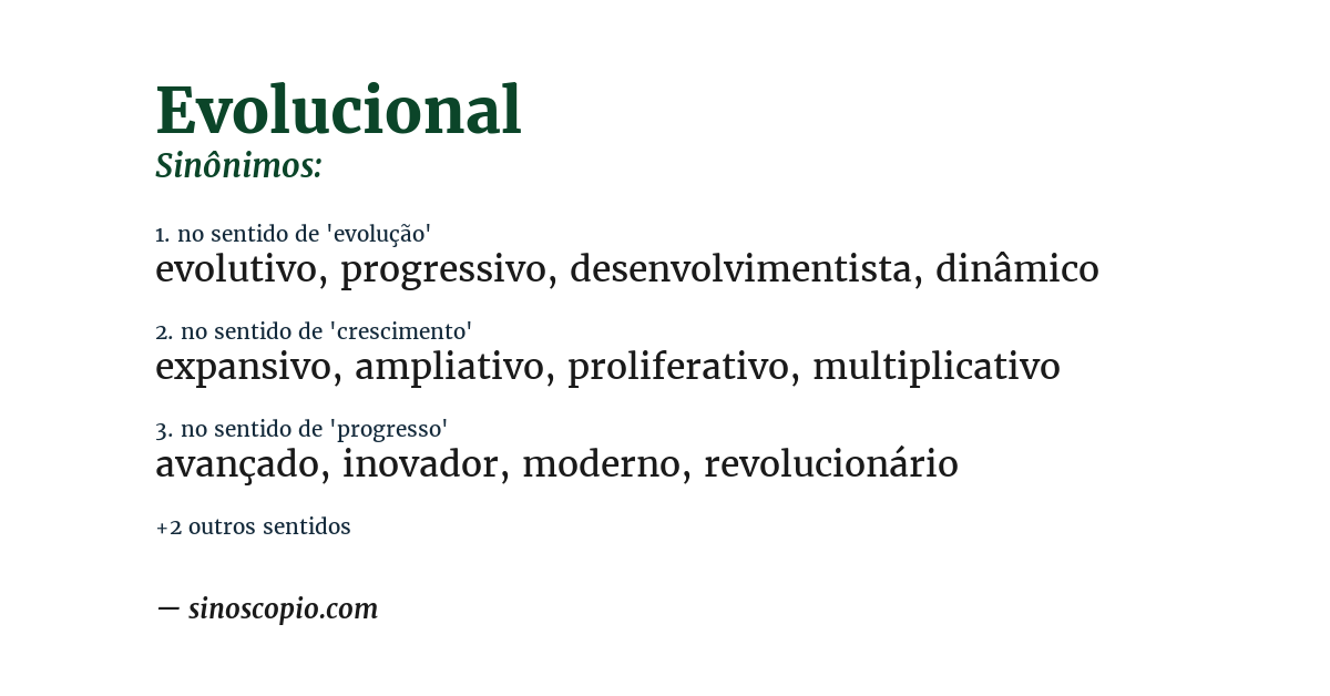 Sinônimo de evolucional