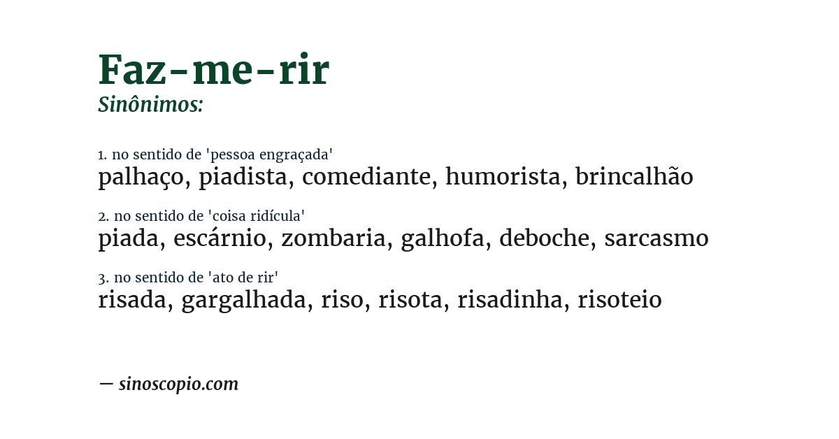 Sinônimo de faz-me-rir