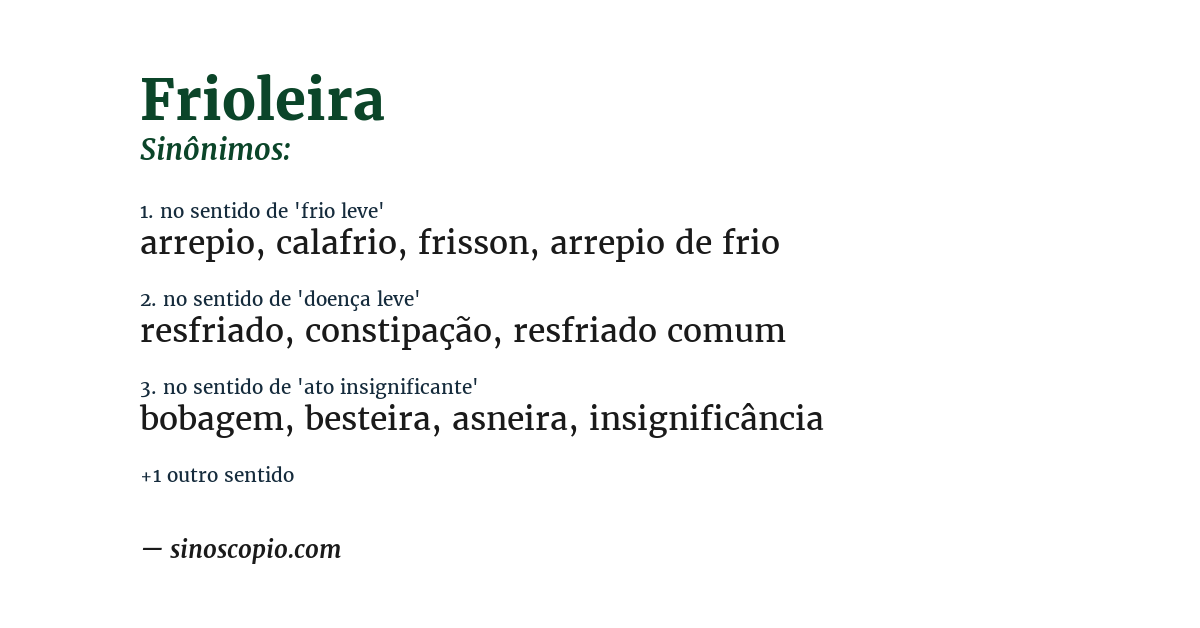 Sinônimo de frioleira
