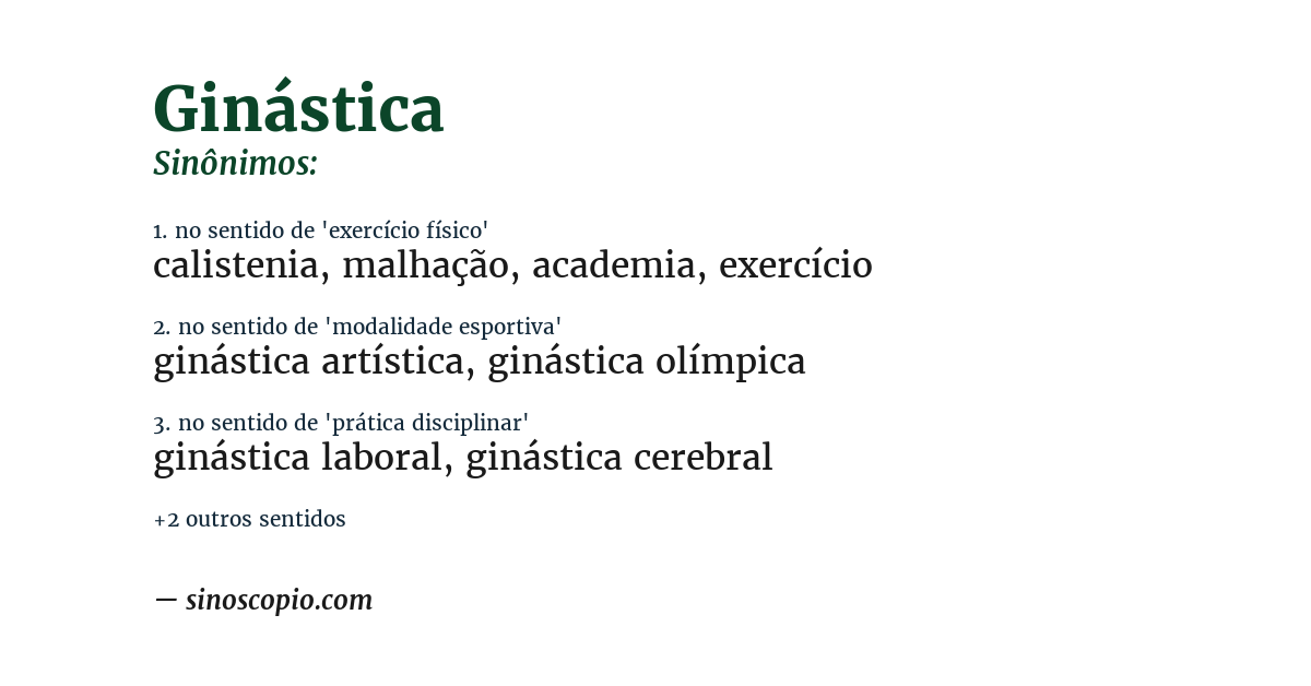 Sinônimo de ginástica