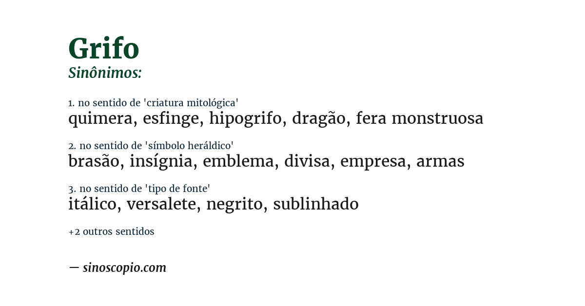 Sinônimo de grifo