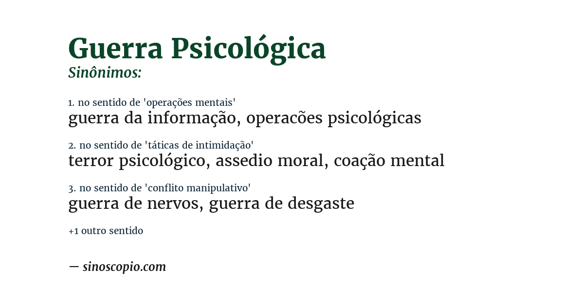 Sinônimo de guerra psicológica