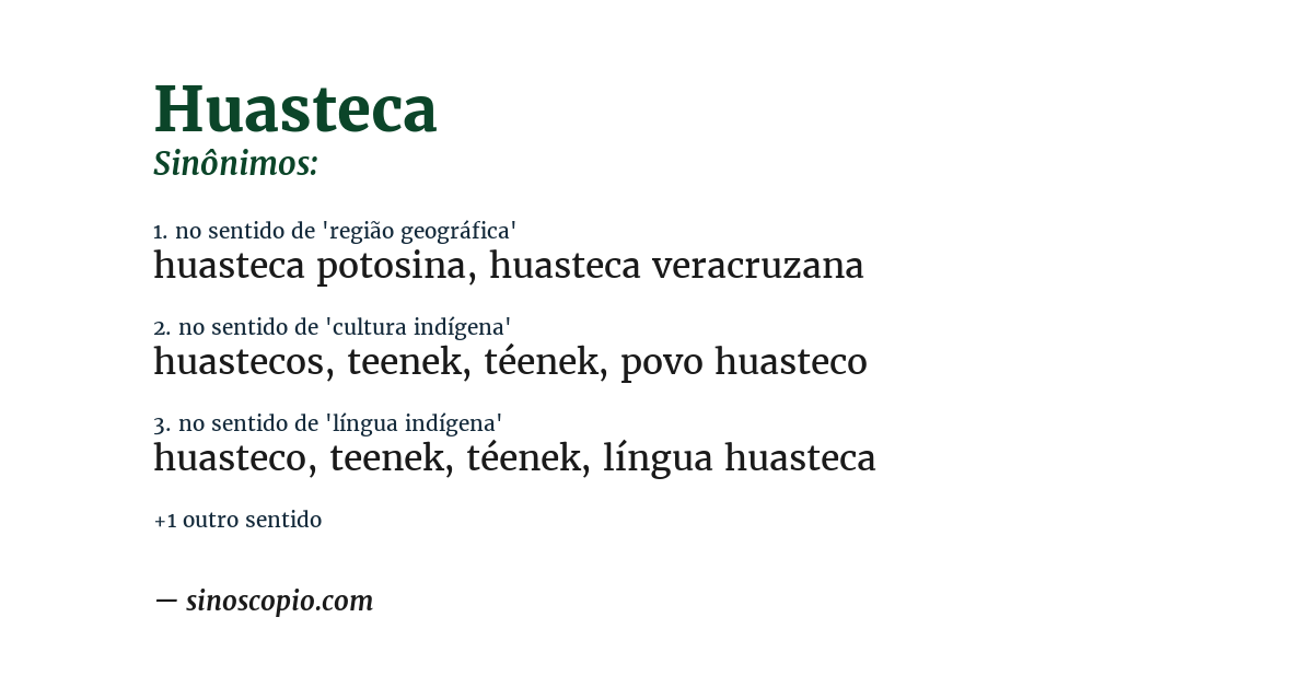 Sinônimo de huasteca