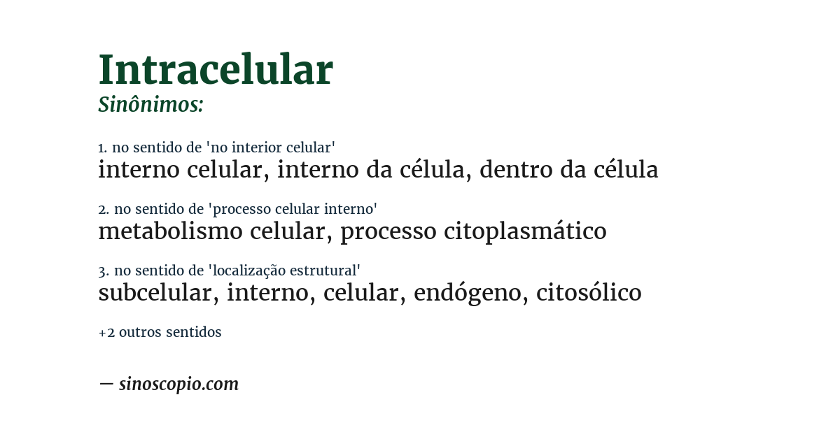 Sinônimo de intracelular