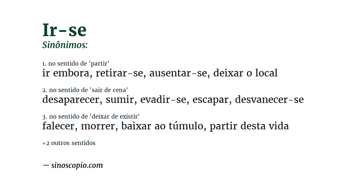 Sinônimo de ir-se