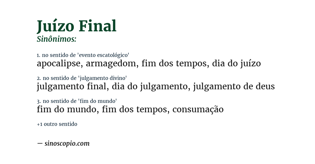 Sinônimo de juízo final