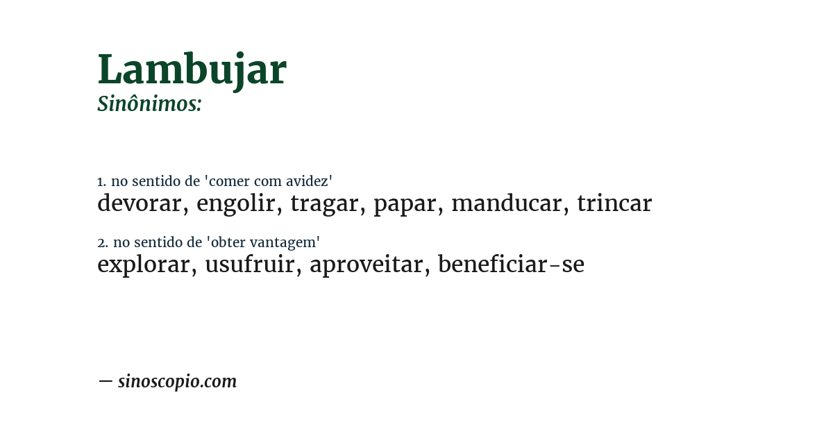 Sinônimo de lambujar