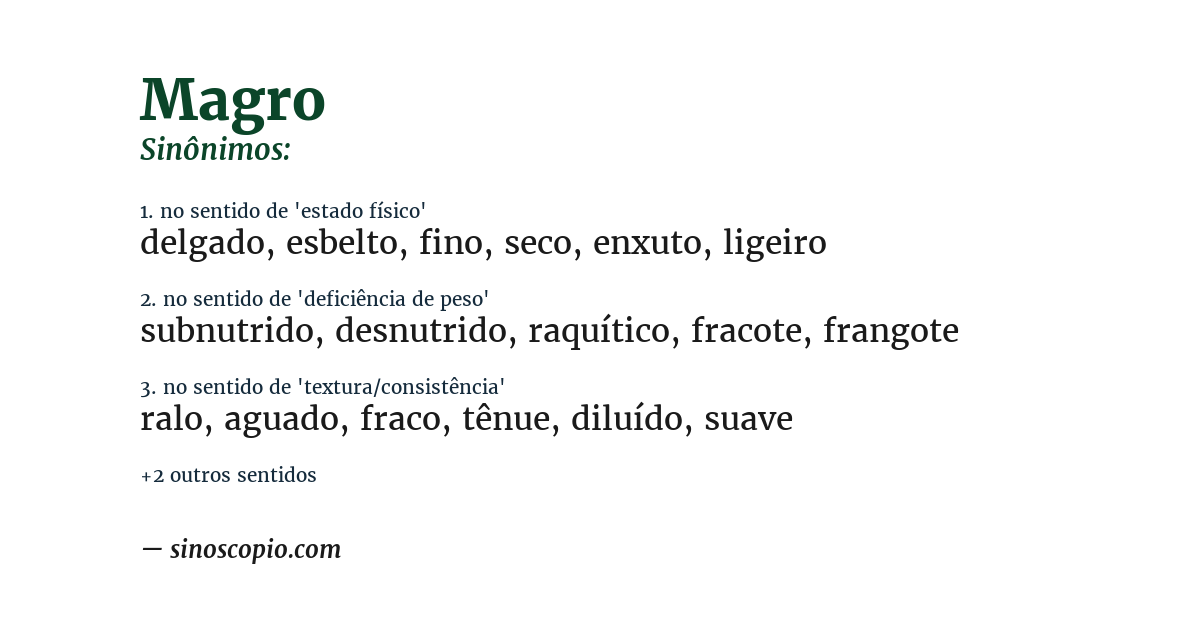 Sinônimo de magro