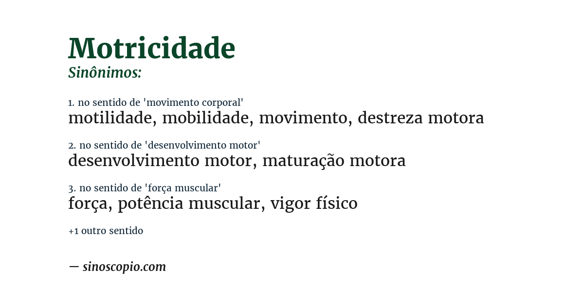 Sinônimo de motricidade