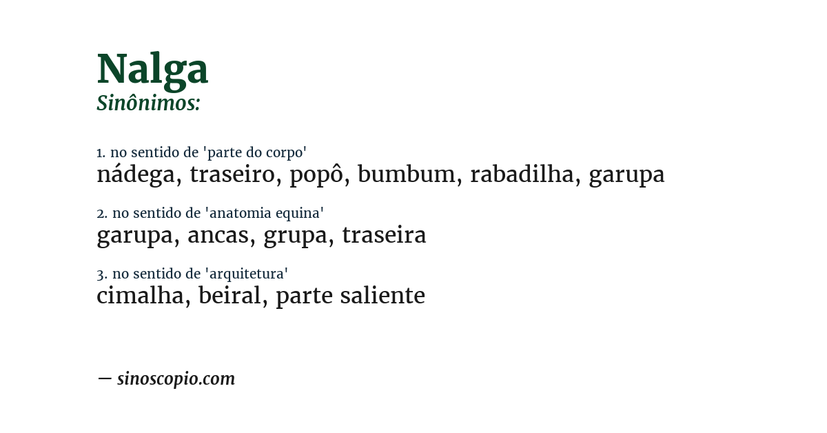 Sinônimo de nalga