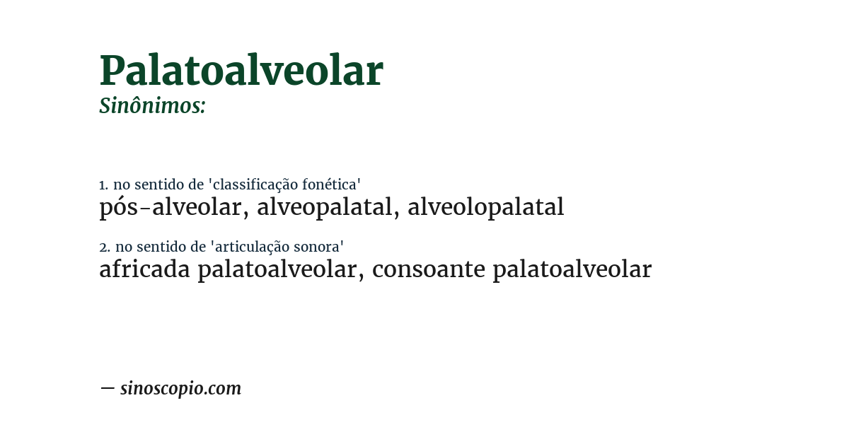 Sinônimo de palatoalveolar