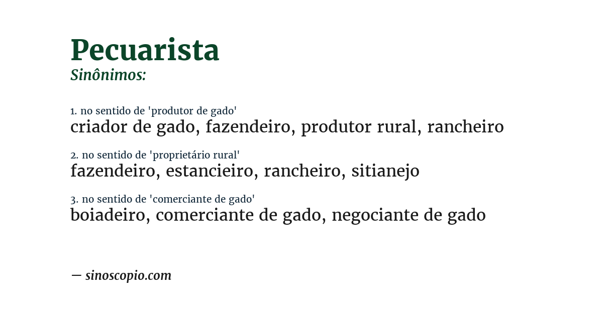 Sinônimo de pecuarista