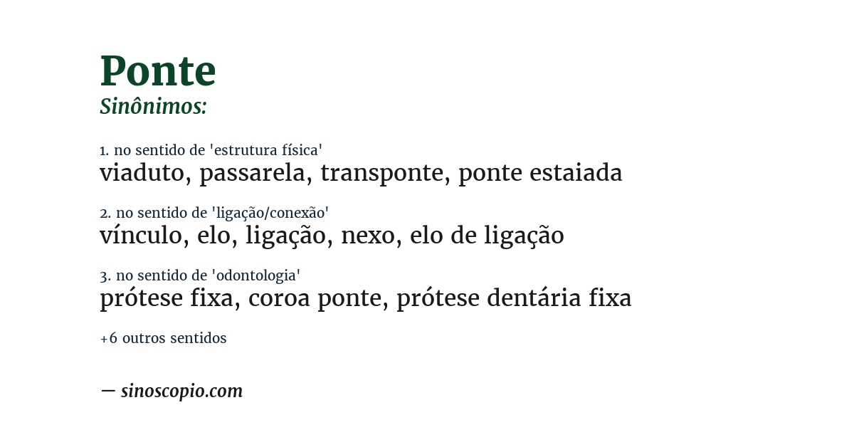 Sinônimo de ponte
