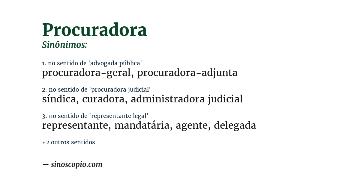 Sinônimo de procuradora