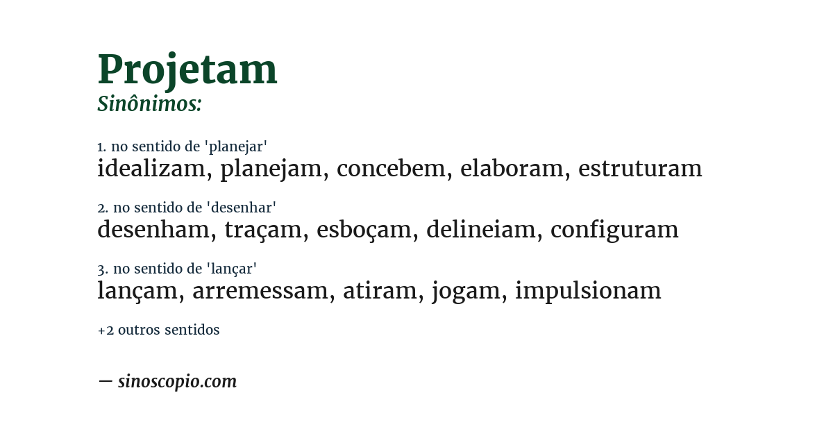 Sinônimo de projetam
