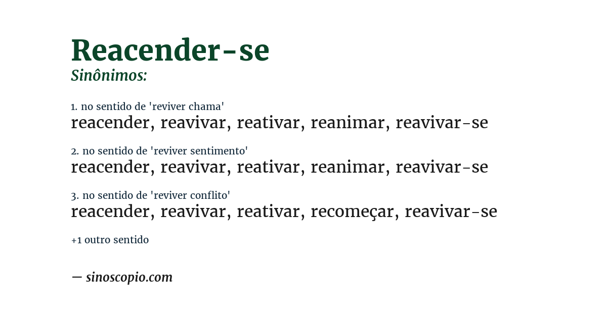 Sinônimo de reacender-se