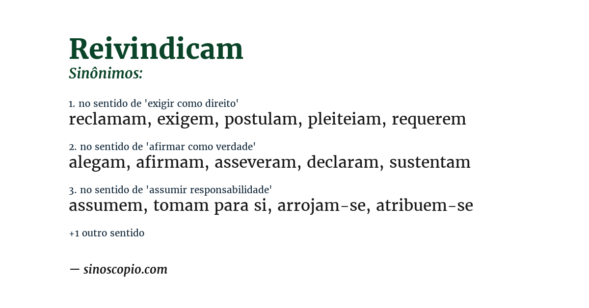 Sinônimo de reivindicam