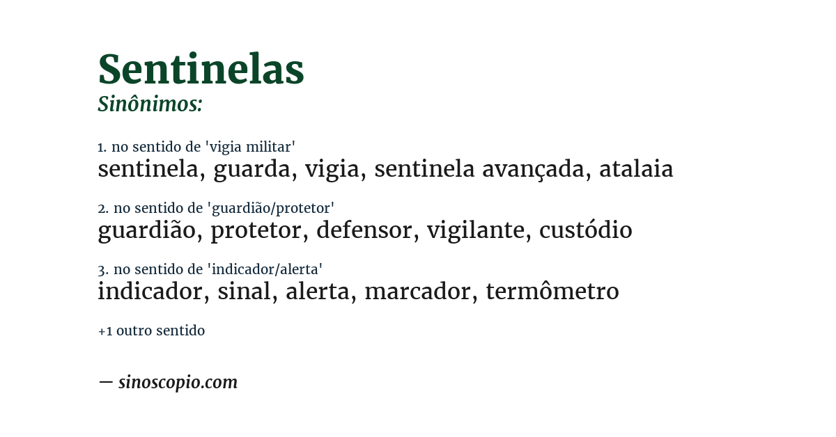 Sinônimo de sentinelas