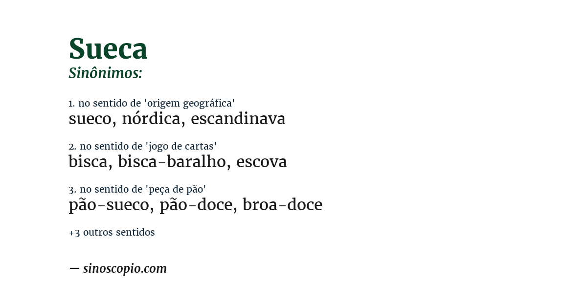 Sinônimo de sueca