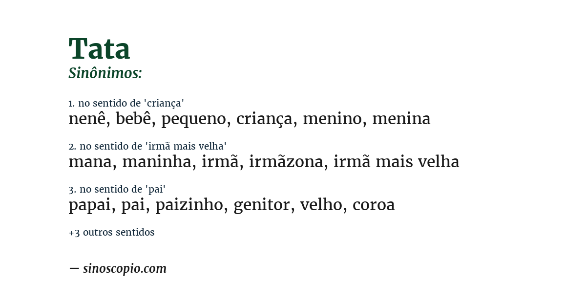 Sinônimo de tata