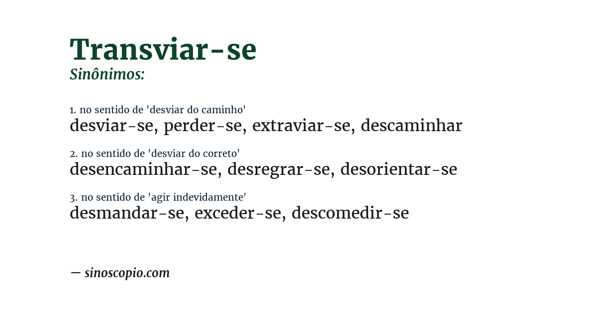 Sinônimo de transviar-se