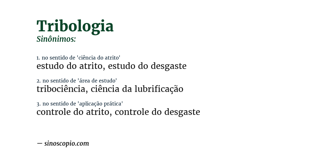 Sinônimo de tribologia
