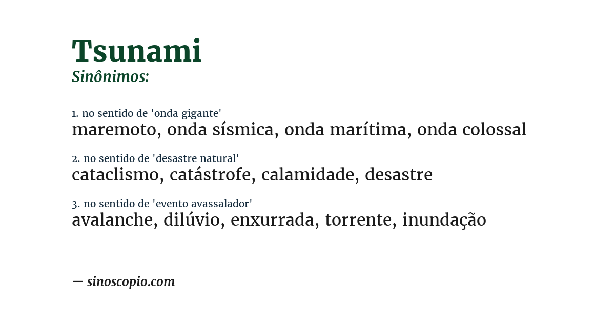 Sinônimo de tsunami