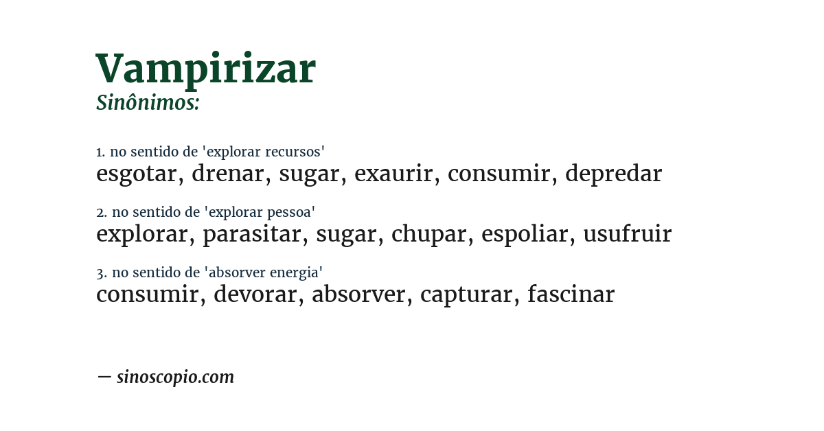 Sinônimo de vampirizar