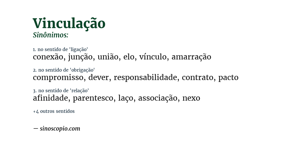Sinônimo de vinculação