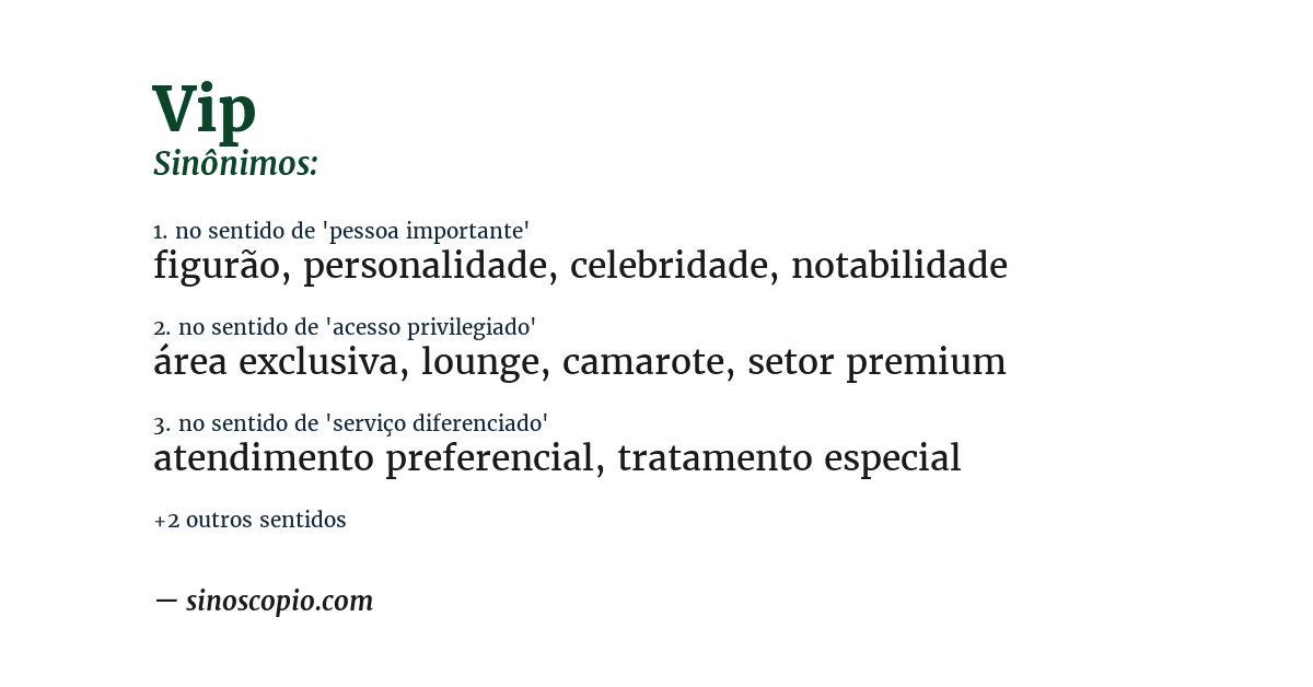 Sinônimo de vip