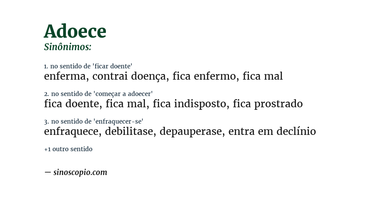 Sinônimo de adoece
