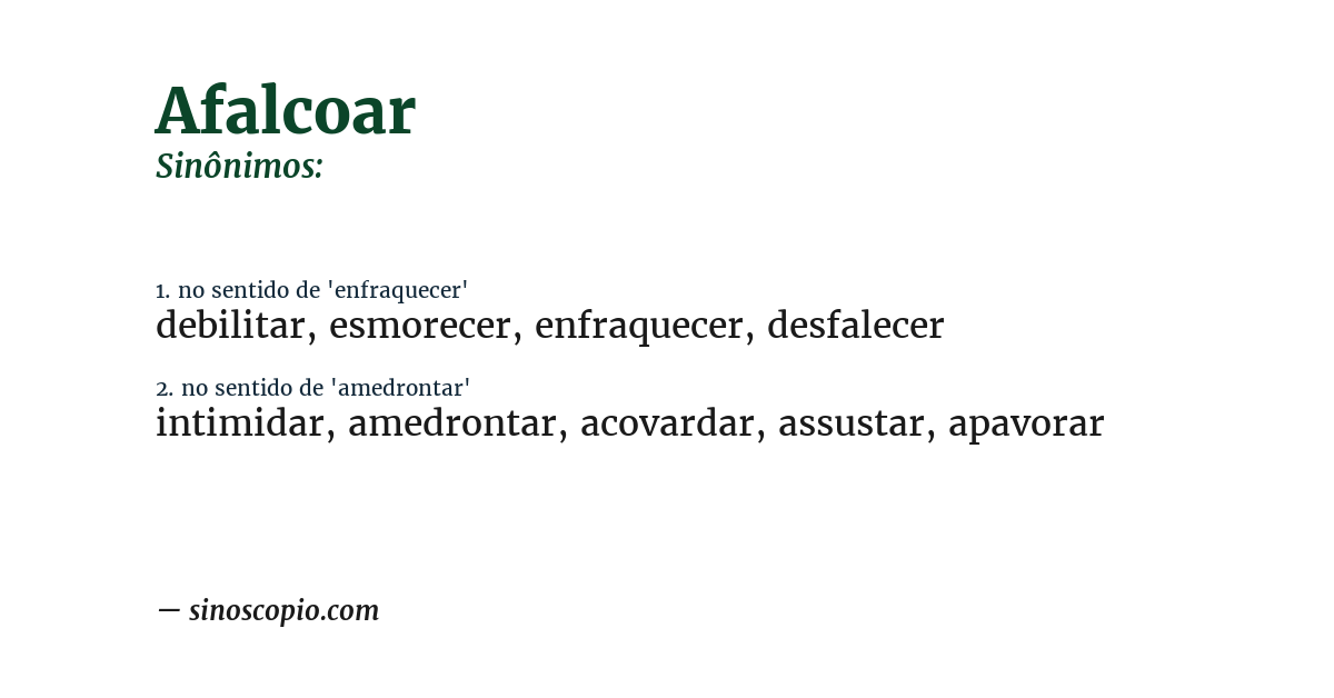 Sinônimo de afalcoar
