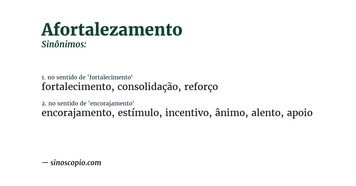Sinônimo de afortalezamento