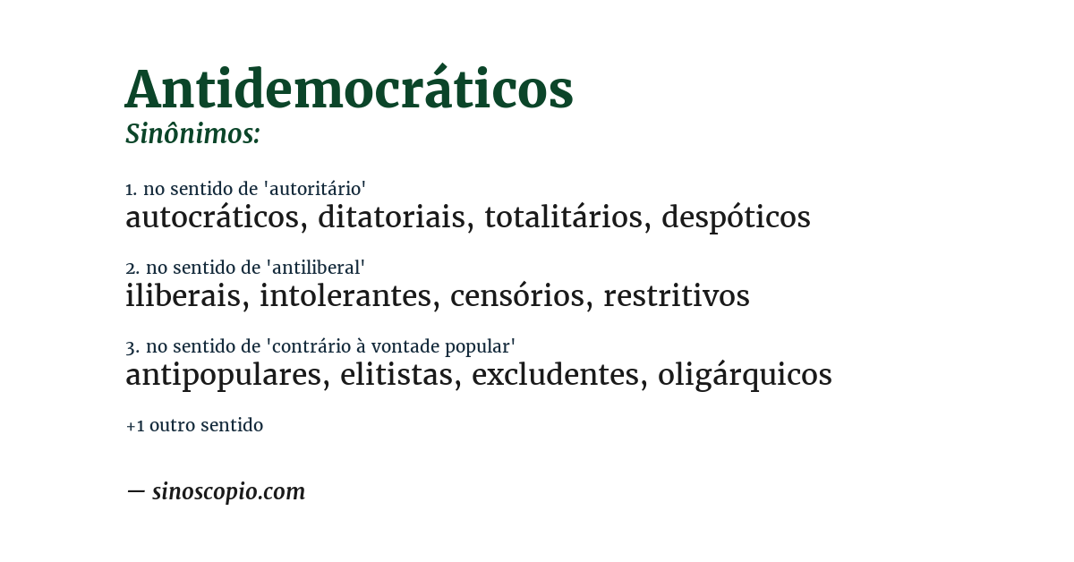 Sinônimo de antidemocráticos